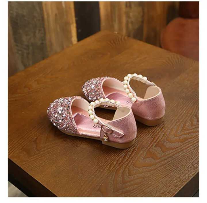 Lovely%20Princess%20Wedding%20shoes%20girls%20summer%20fashion%20element%20mary%20jane%20sandals%20pearl%20Sequins%20flat%20Rubber%20insole%20-%20Image%205