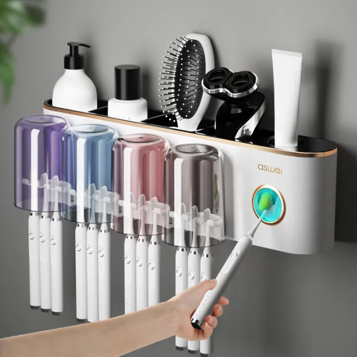 TAGL%20toothbrush%20shelf,%20shelf,%20tooth%20cup,%20electric%20mouthwash%20cup,%20toothbrush%20cup,%20home%20storage,%20non-perforated%20bathroom,%20wall%20hanging%20-%20Image%202
