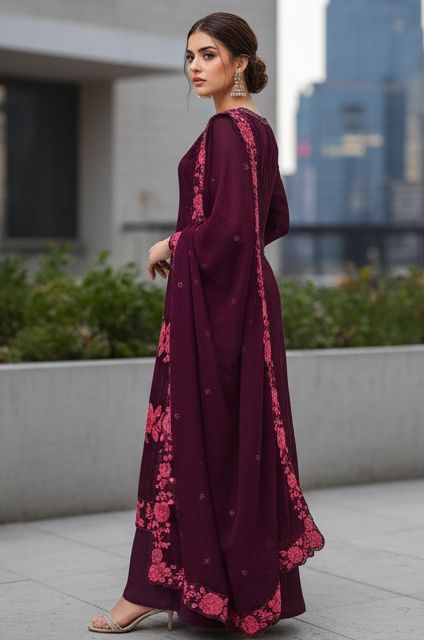 Indian%20Excellent%20Georgette/Jorjet%20Unstitched%20Embroidery%20and%20Karchupi%20Comfortable%20Salwar%20Kameez%20Three%20Piece%20for%20Women%20Shalwar%20Kamiz%20%5B3%20piece%5D%20-%20Image%204