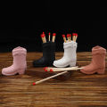 Qiunery Cowboy Boot Match Holder Ceramic Cowgirl Boot Decor Bathroom Match Holder Western Cowboy Boot Design Matches Jar Home Decoration For Bathroom Bedroom Fireplace Kitchen.