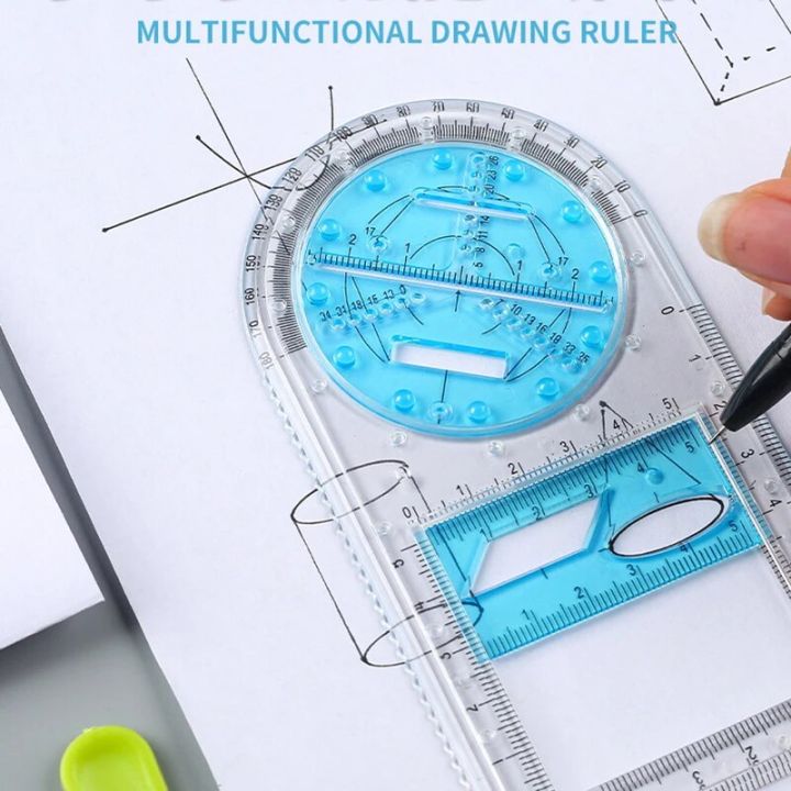 Multifunctional Geometric Ruler Geometric Drawing Template Measuring Tool Drawing Geometric Ruler For School Office Supplies