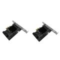 2X 10 Port SATA 3.0 to PCIe X1 Expansion Card PCI Express SATA Adapter SATA3 6G Converter with Heatsink for Windows. 
