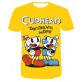 Summer Cuphead Mugman 3D Print Kids T-Shirt Funny Girls Boys Children Tops Tees Unisex Breathable Cartoon O-Neck Short Sleeve.