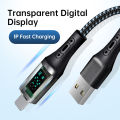 SFREE Shipping Transparent dynamic Digital Display Cable Type-C To Lightning PD27W Fast Charging Data Cable compatible For iphone uawei Samsung Xiaomi VIVO cable fast charging. 