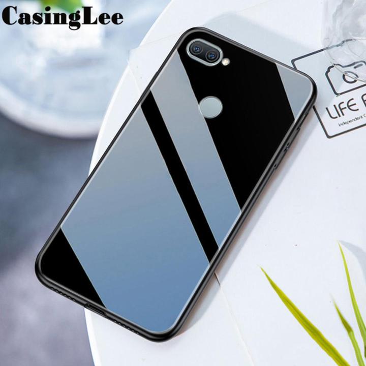 OPPO A12 case Glass silicon Full Protection Tempered Glass Phone Cases for OPPO A12 Back Cover For girls and Boys