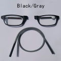 Portable magnetic reading glasses that can be hung around the neck with adjustable lanyard for men and women. 