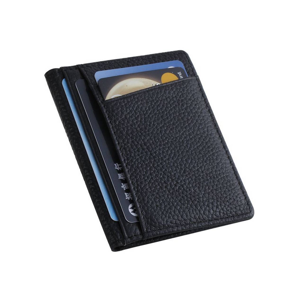 PU Leather Business Name Card Holder With Multi Pockets Waallet