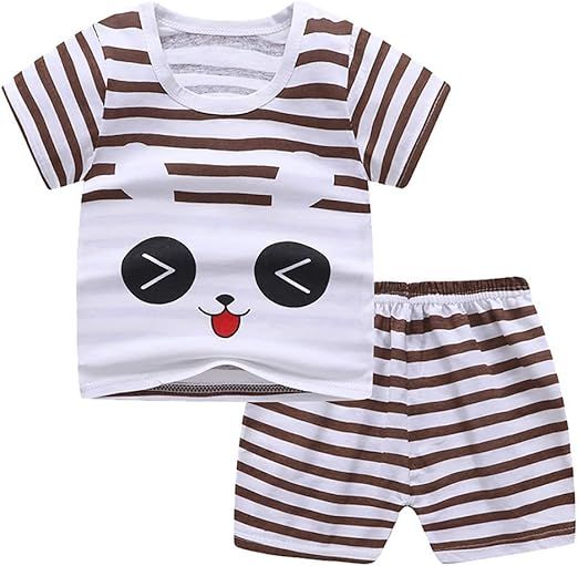 Toddler%20Child%20Baby%20Boys%20Girls%20Short%20Sleeve%20Cartoon%20Tops%20Shirt+Pants%20Outfits%20Set%20Baby%20Bow%20-%20Image%202