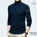 GoodMan Premium Quality Petrol Color Full Sleeve Zipper Sweater for Men..