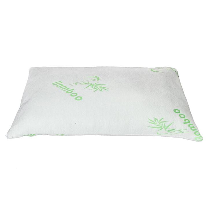 Hypoallergenic Bamboo Fiber Memory Foam Pillow Premium Firm Botanical Comfort Sleeping Pillow (Single/Nantong) White - US Stock