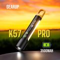 GearUP K57 PRO Rechargeable High Power Flashlight + Large COB Light with 3500mAh Lithium Battery. 