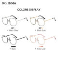 OQ BOGA 4 Colors Unisex Proof Blue Light Radiation Computer Glasses Men Women Photochromic Anti UV Metal Square Frame Sunglasses. 