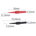 2pcs /Pair Coarse Probe Auto Repair Test Multimeter Pen, Color: Red + Black. 