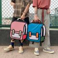 Women Backpack 3D Jump Style 2D Drawing Cartoon Back Bag Comic Messenger Cute Student Backpack Bags Unisex Knapsack Bolos.