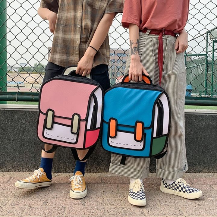 Women%20Backpack%203D%20Jump%20Style%202D%20Drawing%20Cartoon%20Back%20Bag%20Comic%20Messenger%20Cute%20Student%20Backpack%20Bags%20Unisex%20Knapsack%20Bolos%20-%20Image%205