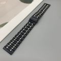 22mm Premium Stainless Steel Watch Strap Five Bead Solid Metal Bracelet with Double Snap Clasp Compatible with Smartwatches & Traditional Watches.