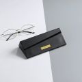 Foldable Triangular Glasses Case PU Leather Hard Eyeglasses Box Women Men Portable Sunglasses Container Eyewear Accessories.