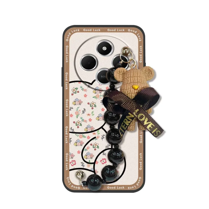 Anti-knock%20Waterproof%20Phone%20Case%20For%20Redmi%20A4%205G/14C%205G/Xiaomi%20Poco%20M7%205G%20Cartoon%20Back%20Cover%20soft%20case%20Bear%20bracelet%20-%20Image%206