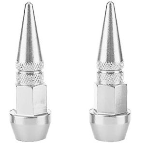 Motorcycle Tire Air Cap-Valve Stem Spikes - 2 Pcs Tire Valve Stem Puller Tools- silver