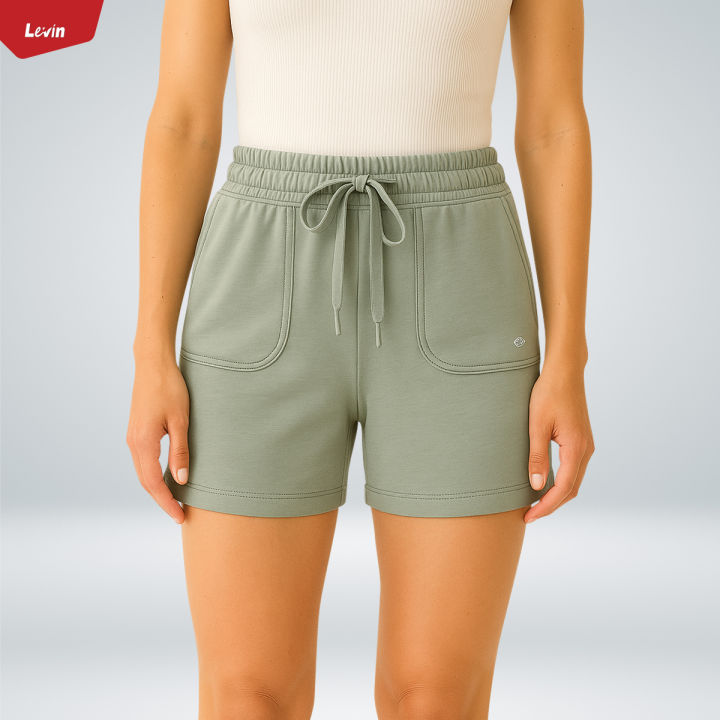 Women's%20Casual%20Drawstring%20Waistbelt%20Cotton%20Terry%20Shorts%20From%20Levin%20-%20Image%203