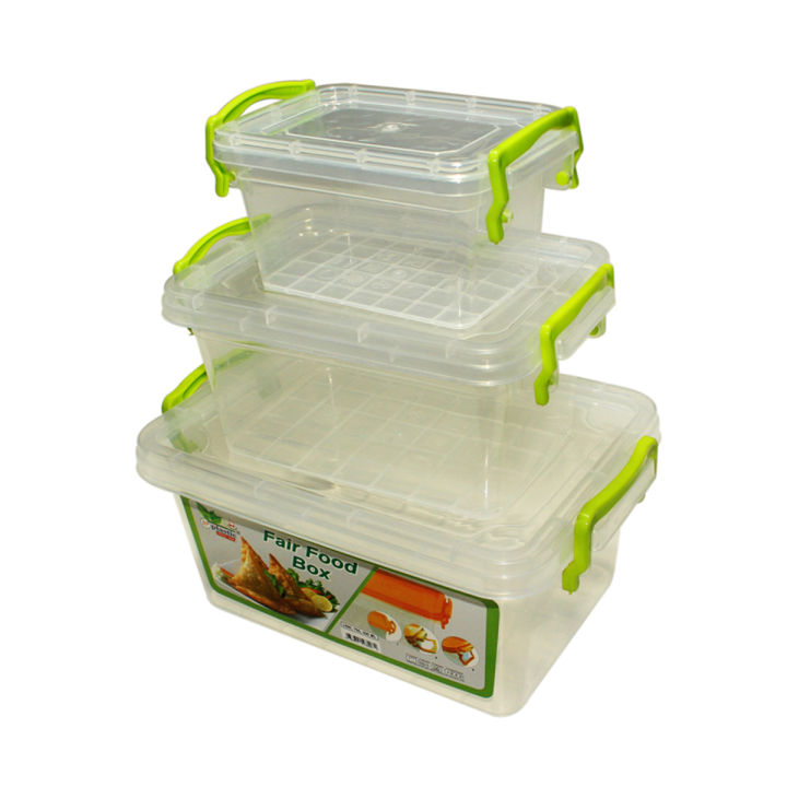Plastic Food Storage Container Box With Lids 3pes Set
