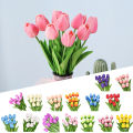 5Pcs/set Artificial Tulips Lifelike Realistic Plastic Faux Silk Floral Simulation for Home.