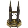 ZAHAB Antique Finish Malaysian Souvenir Petronas Twin Towers Miniature Statue Showpiece for Home Decor Living Room, Gifting for Corporate/ Anniversary. 