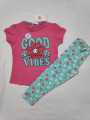 Pink Blue T-shirt Trouser Combo set Genji Set. 