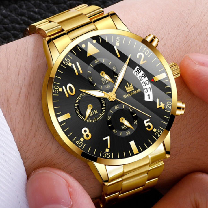LO%E3%80%90Life%20waterproof%E3%80%91SHAARMS%20Fashion%20Man's%20Business%20Casual%20Watch%20Quartz%20Movement%20Steel%20Strap%20Simple%20Trendy%20Wristwatch%20with%20Calendar%20-%20Image%202