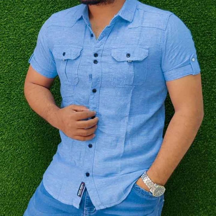 Premium Cotton Half Sleeve Casual Shirt For Men