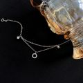 Wedding Fashion New 925 Sterling Silver Shine Round Cubic Zirconia Multilayer Chain Anklets For Women Girl LB017. 