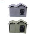 Dog House Foldable Pet Shelter for Courtyard Kittens or Small Dogs Indoor Gray. 