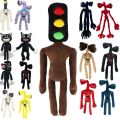 Belony 30-55cm Siren Head Plush Toy BlueGreenBlack Cat Dog Soft Stuffed Doll White Black Cat Sirenhead Stuffed Doll Soft Scary Horror Character Figures Peluches Toys for Kids Christmas Gift.
