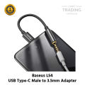 Baseus L54 Type C to 3.5mm Aux Female Adapter Audio Adapter Type-C to 3.5mm Jack Headphone Type-C Audio Converter Adapter. 