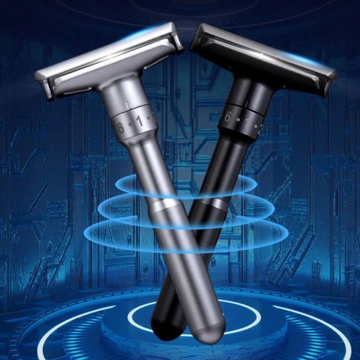 New Adjustable Safety Razor Mens Folding Shaving Double Edge Classic Safety Titanium Coated Blades Shaver Razor Blade