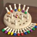 Memory Matching Sticks Wooden Memory Matching Chess Game Logical Thinking Cognitive Chess Board Game for Activity Interaction Party Leisure Indoor.