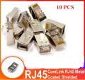 RJ45 Connector (Metal Shielded) 50Pcs Compatible with CAT5E CAT6.