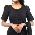 Pure Cotton Chicken Ghoti Hata Sleeves Saree Blouse For Women's. 