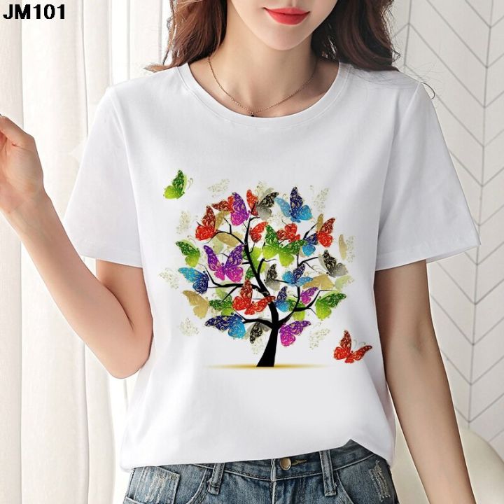 New%20women's%20butterfly%20tree%20printing%20T-shirts%20-%20Image%202
