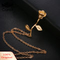 Women Elegant Rose Flower Pendant Chain Necklace Jewelry Valentines Day Gift.