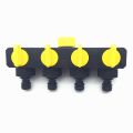 4-Ways Hose Splitter Quick Connector with Valve for Irrigation Hose and Water Tap Connector, Converts a Single Tap into 4 (four) Output Channels Agriculture Drip Irrigation Water Connector..