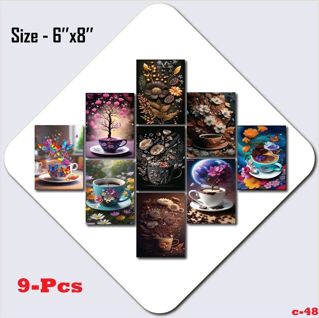 9pcs Unique Design Wallmate Combo Set â€“ Perfect for Home & Office Wall Decoration