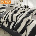 Nordic Washed Cotton Floral Bedding Set Soft Duvet Cover Flat Sheet with Pillowcases Print Bed Linen Bed Cover Four Piece Sets. 