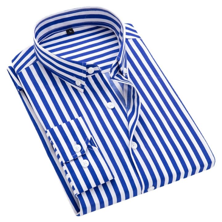 Classic%20Striped%20Shirt%20Men's%20Single-breasted%20Long-sleeved%20Shirts%20Autumn%20New%20Men%20Top%20Red%20Blue%20Black%20Slim%20Version%20Male%20Chemise%20-%20Image%205