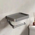 Nail Free Grey Toilet Paper Holder Aluminum Wall Mounted Toilet Paper Roll Holder Bathroom Accessories WC Decor Storage Shelf. 