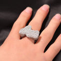 Hip hop exaggerated DIY letters small font zircon rings European and American ins Internet celebrity trend items unisex unisex.