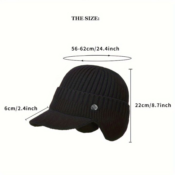 1pc%20Men's%20Unfleeced%20Autumn%20And%20Winter%20Knitted%20Hat%20With%20Ear%20Protection%20For%20Cycling%20,%20Ideal%20choice%20for%20Gifts%20-%20Image%202