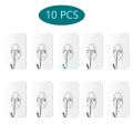 Transparent Wall Hooks Heavy Duty Multi-Purpose Wall Hook Adhesive Hooks Door Hangers Load Rack Hooks Strong Bathroom Kitchen.