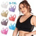 Sports Bras for Women Yoga Plus Large Big Size Ladies Cotton Bralette Mujer Top Underwear Padded Fitness Running Brassiere. 