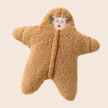 Newborn baby sleeping bag, baby one-piece, starfish, cute crawling suit, autumn and winter, thickened kick-proof bag, anti-startling. 